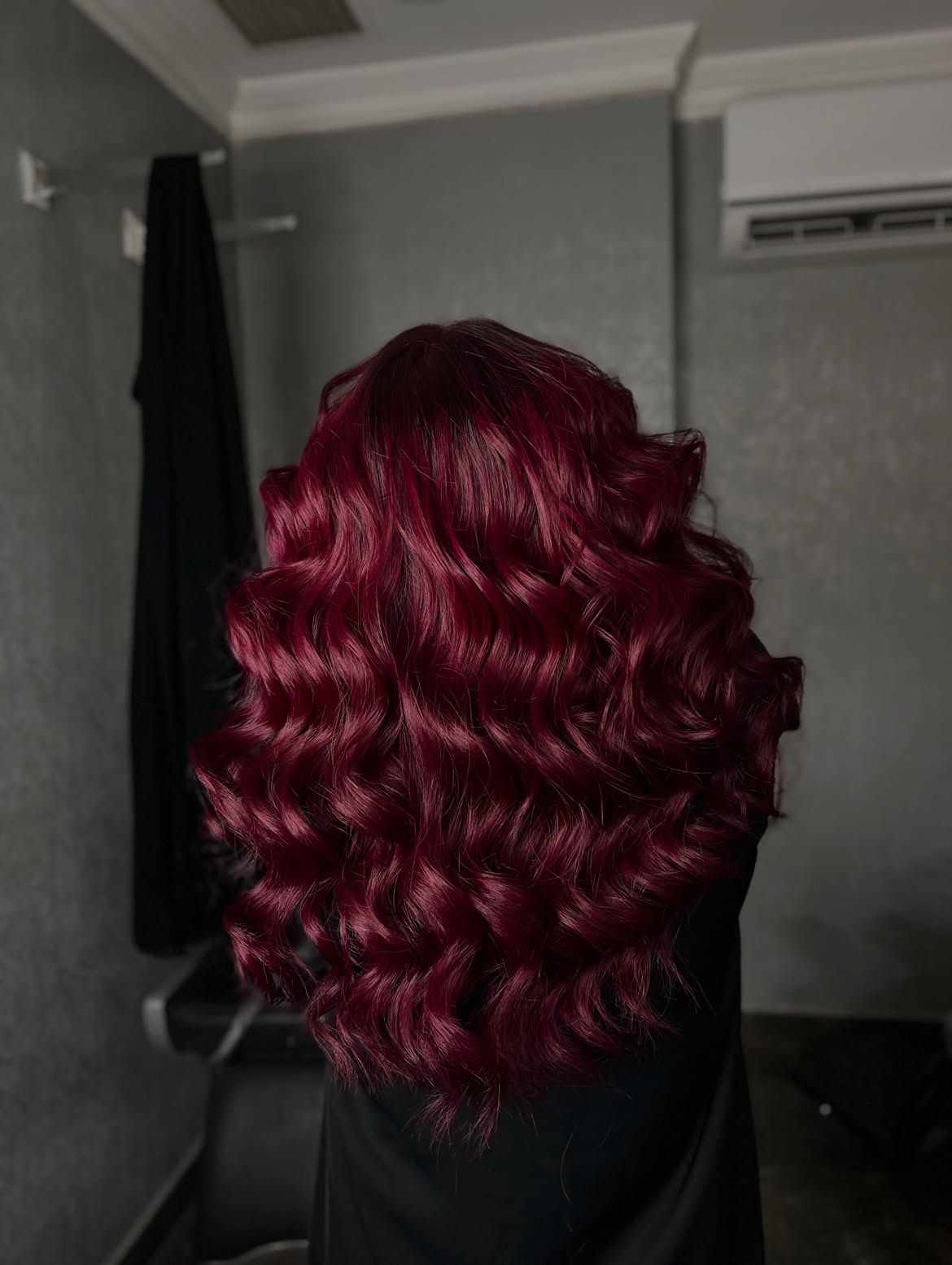 Rich Cherry Cola Curls With Deep Shine