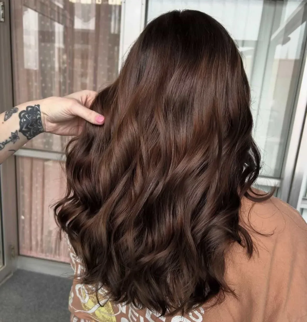 Rich Chocolate Brown Waves With Subtle Red Tones
