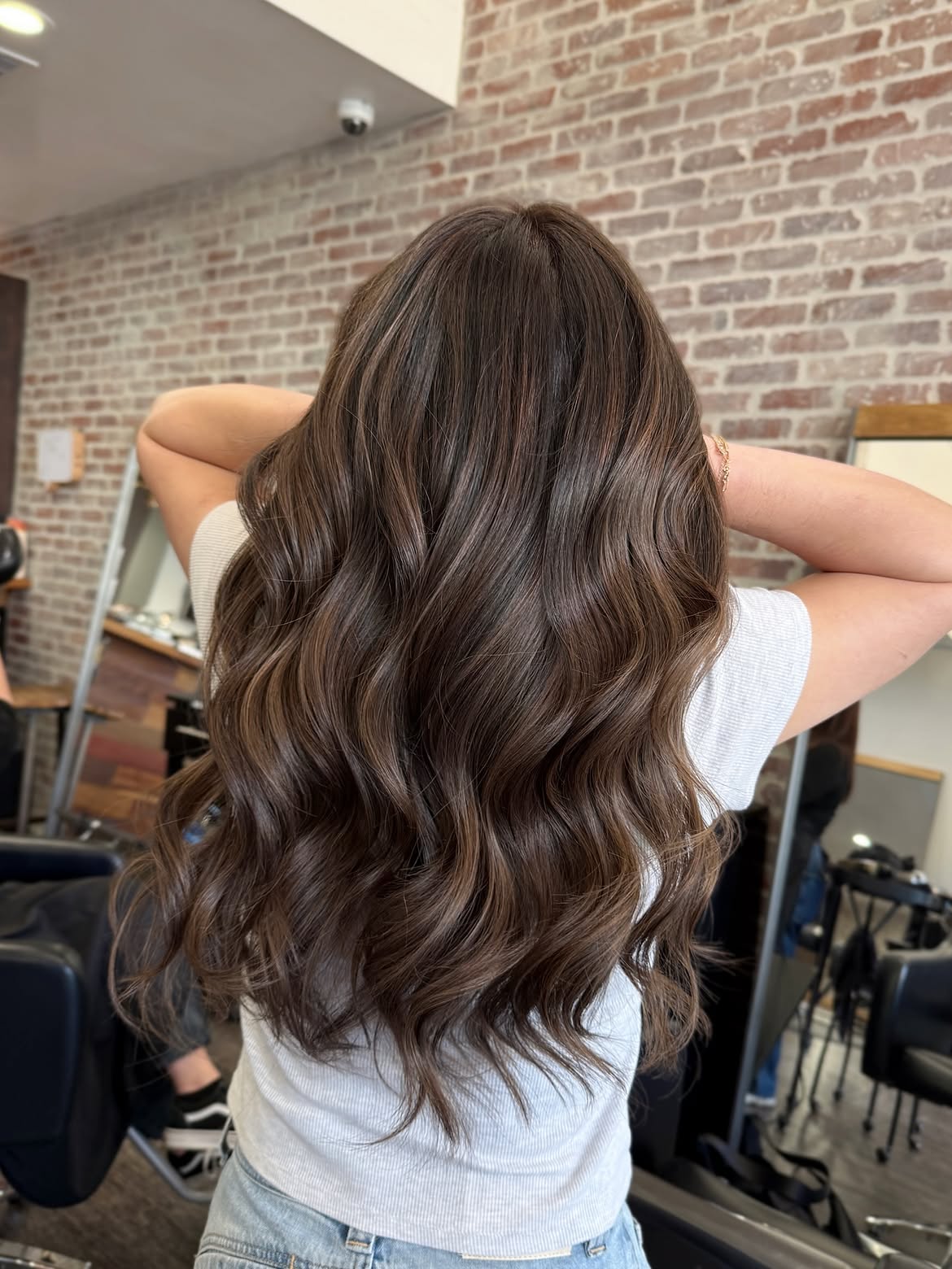 Rich Espresso Balayage With Loose Waves