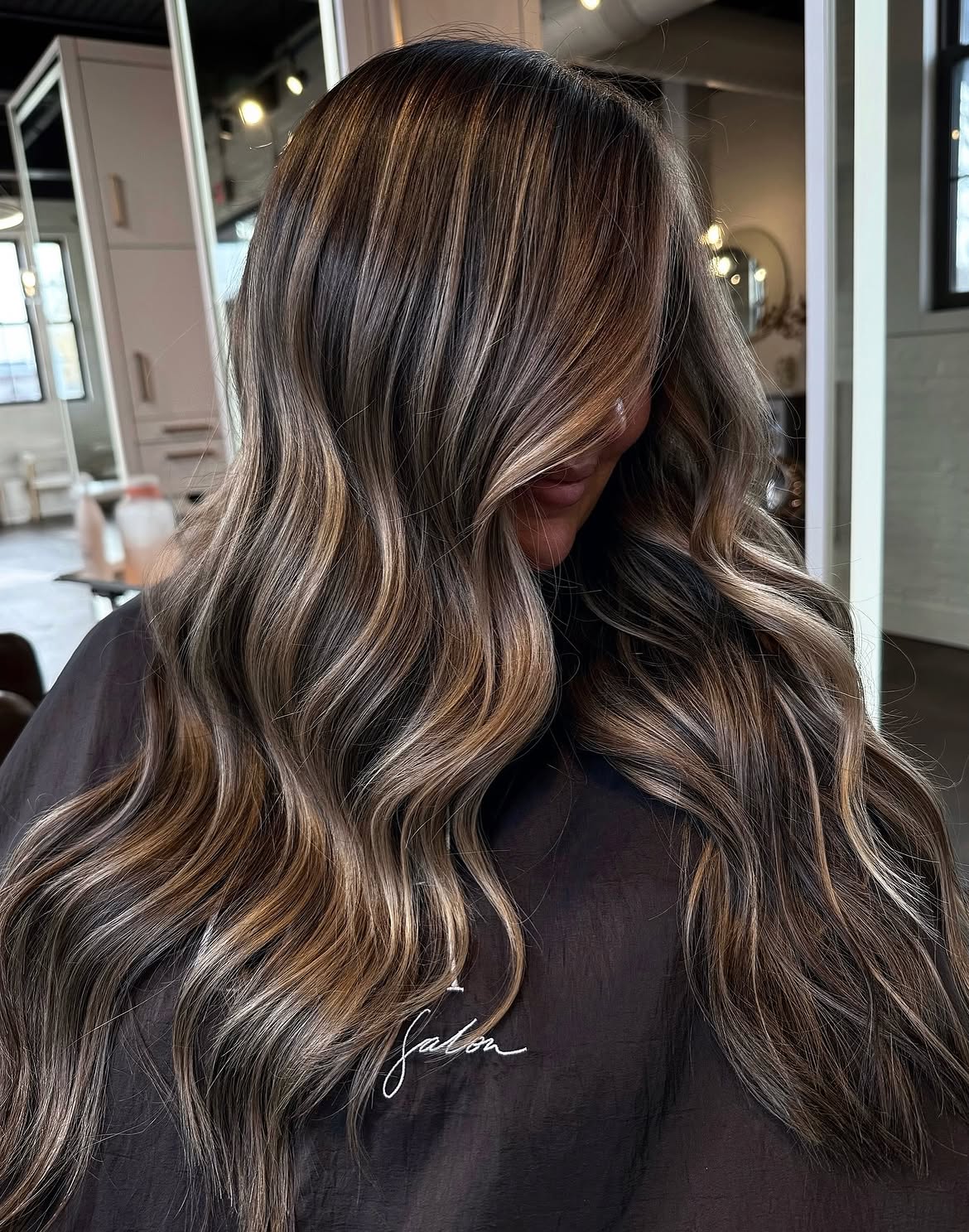 Smoky Chocolate Balayage With Loose Waves