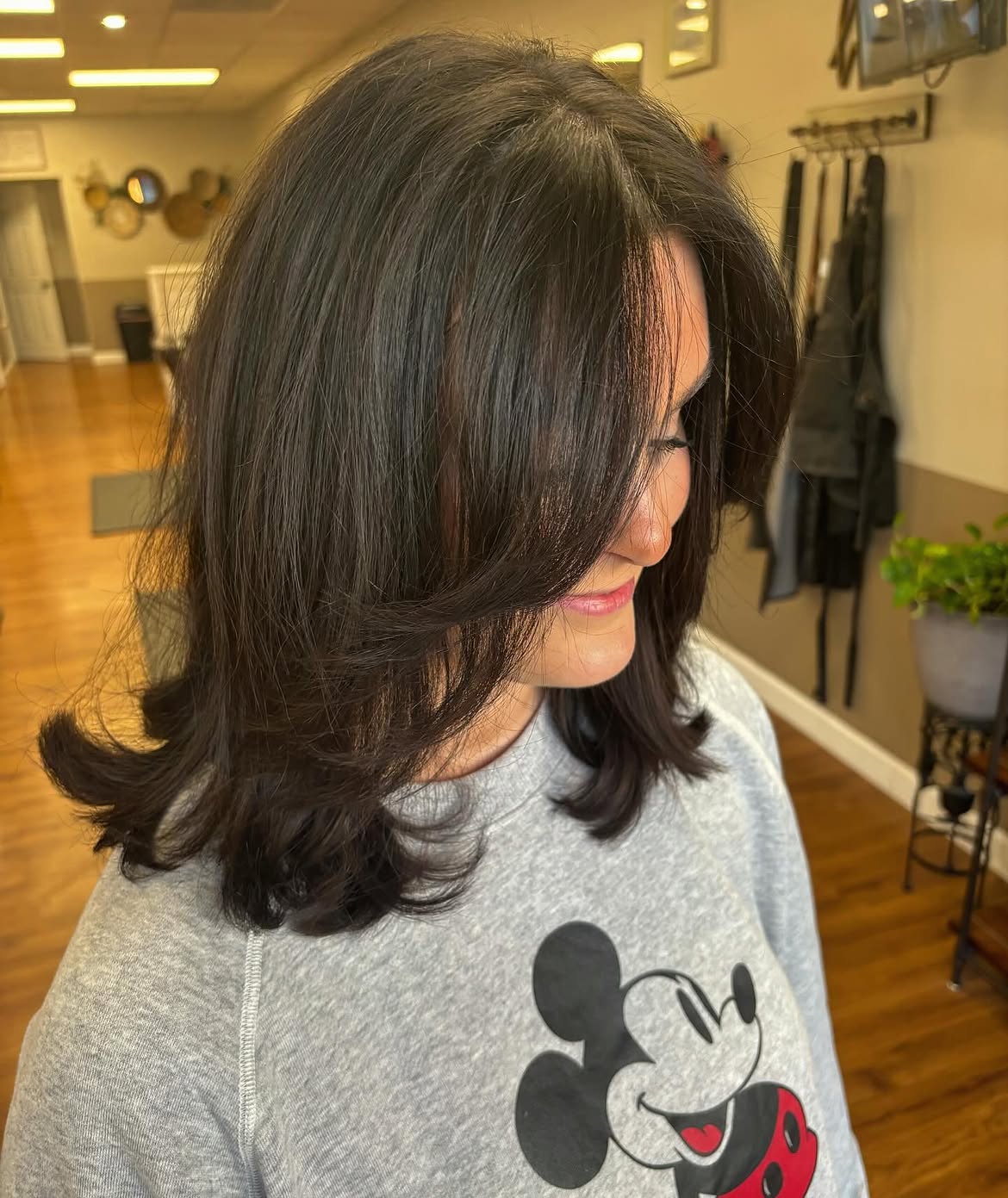 Soft Layers With Face-Framing Bangs Hairstyle