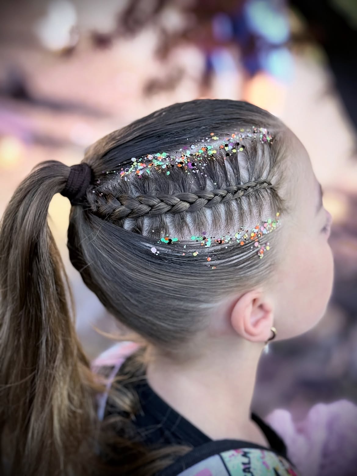 Sparkling Braided Pigtails With Glitter Accents