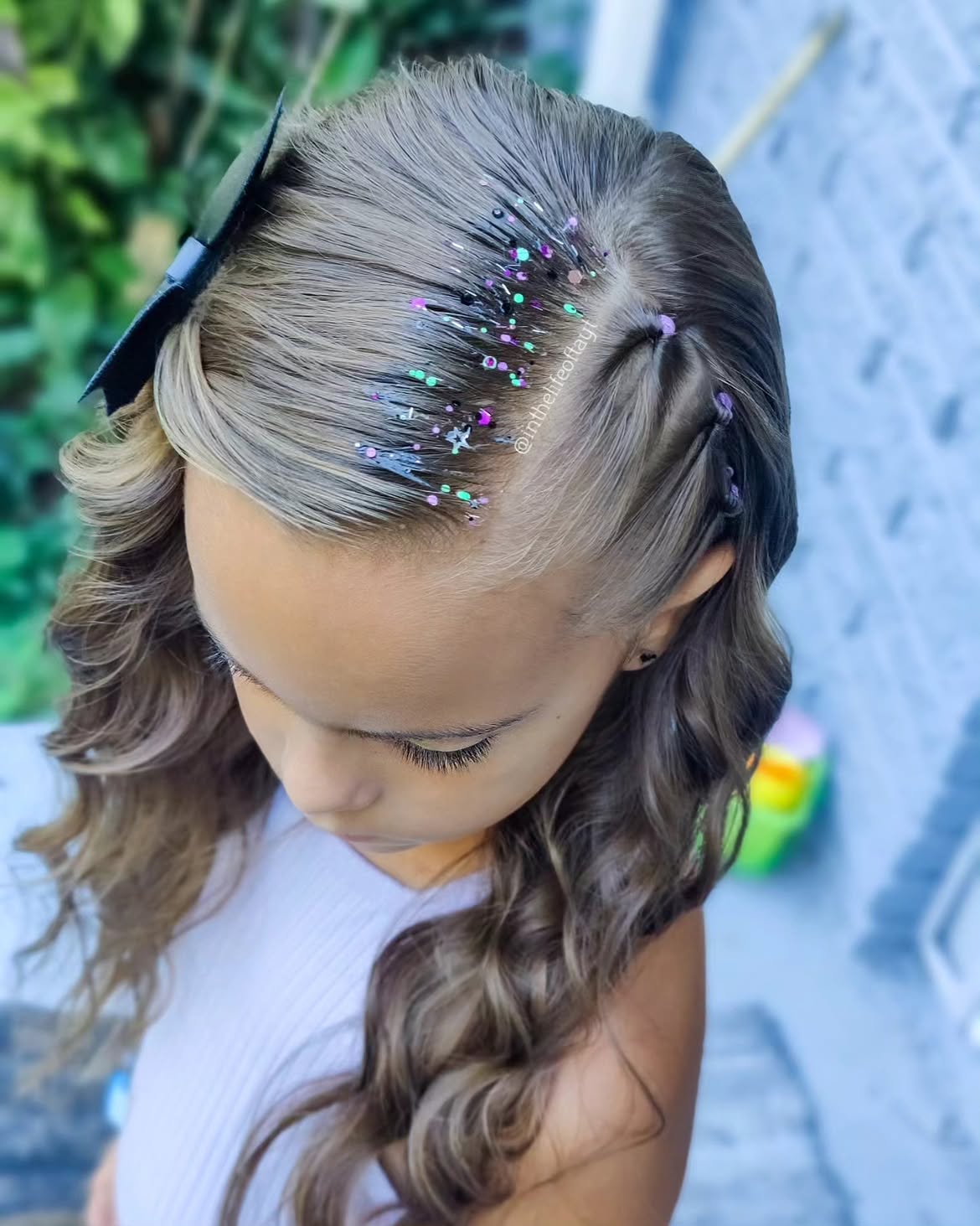 Sparkling Halloween Hair with Glitter Beads and Braids