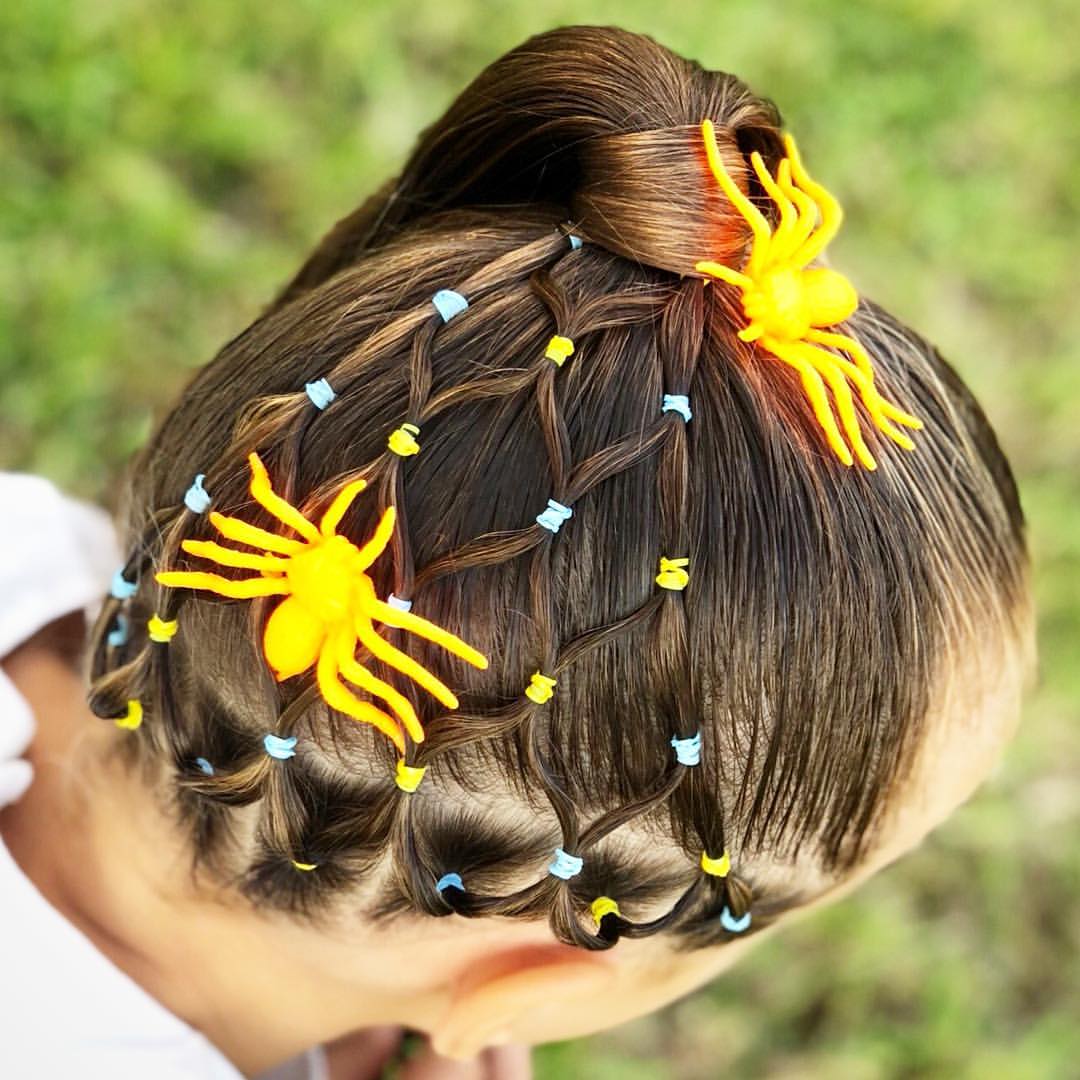 Spider Web Braids Halloween Hairstyle