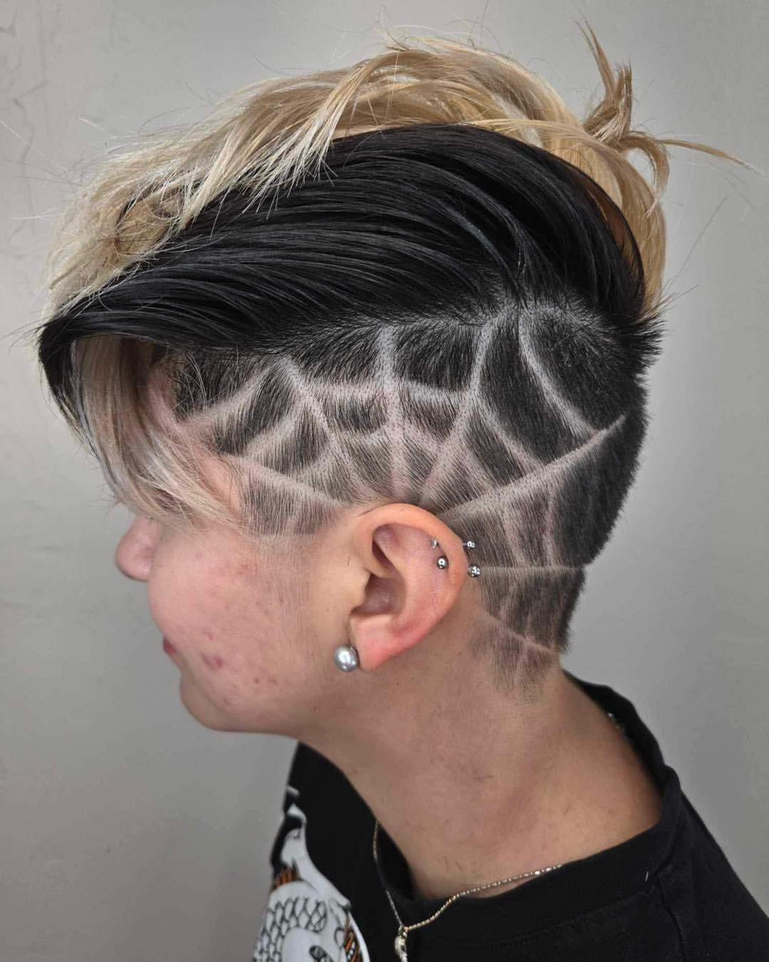 Spiderweb Undercut With Contrasting Colors