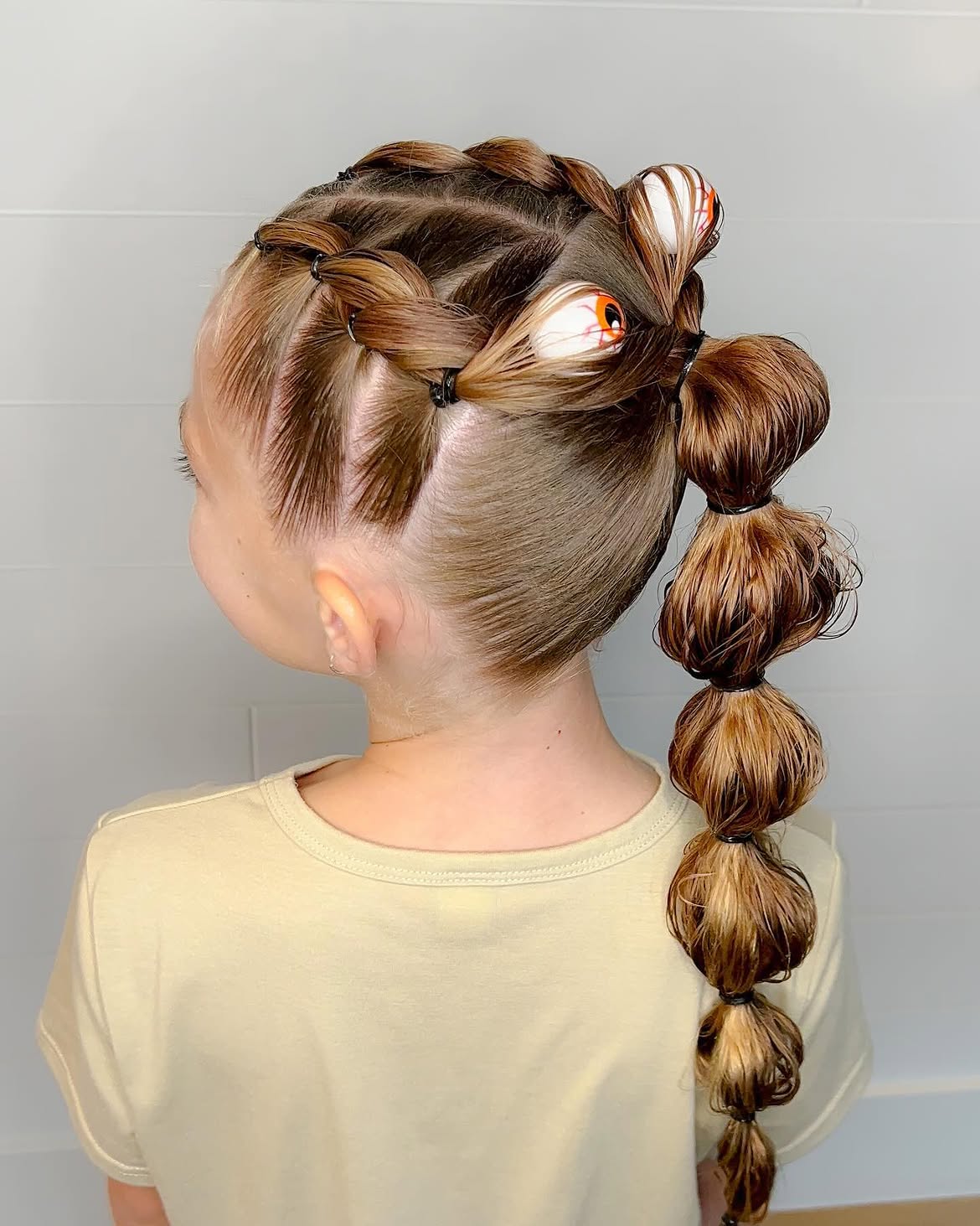 Spooky Bubble Ponytail With Braided Accents