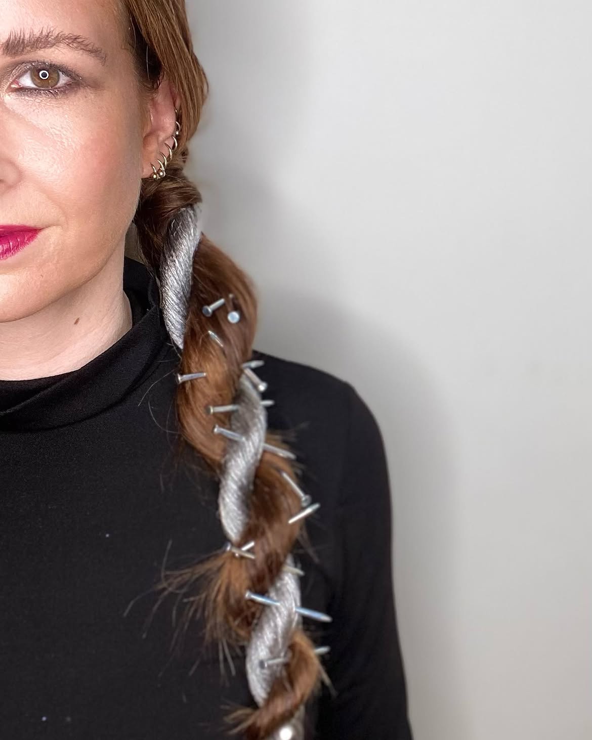 Spooky Nail & Braid Halloween Hairstyle