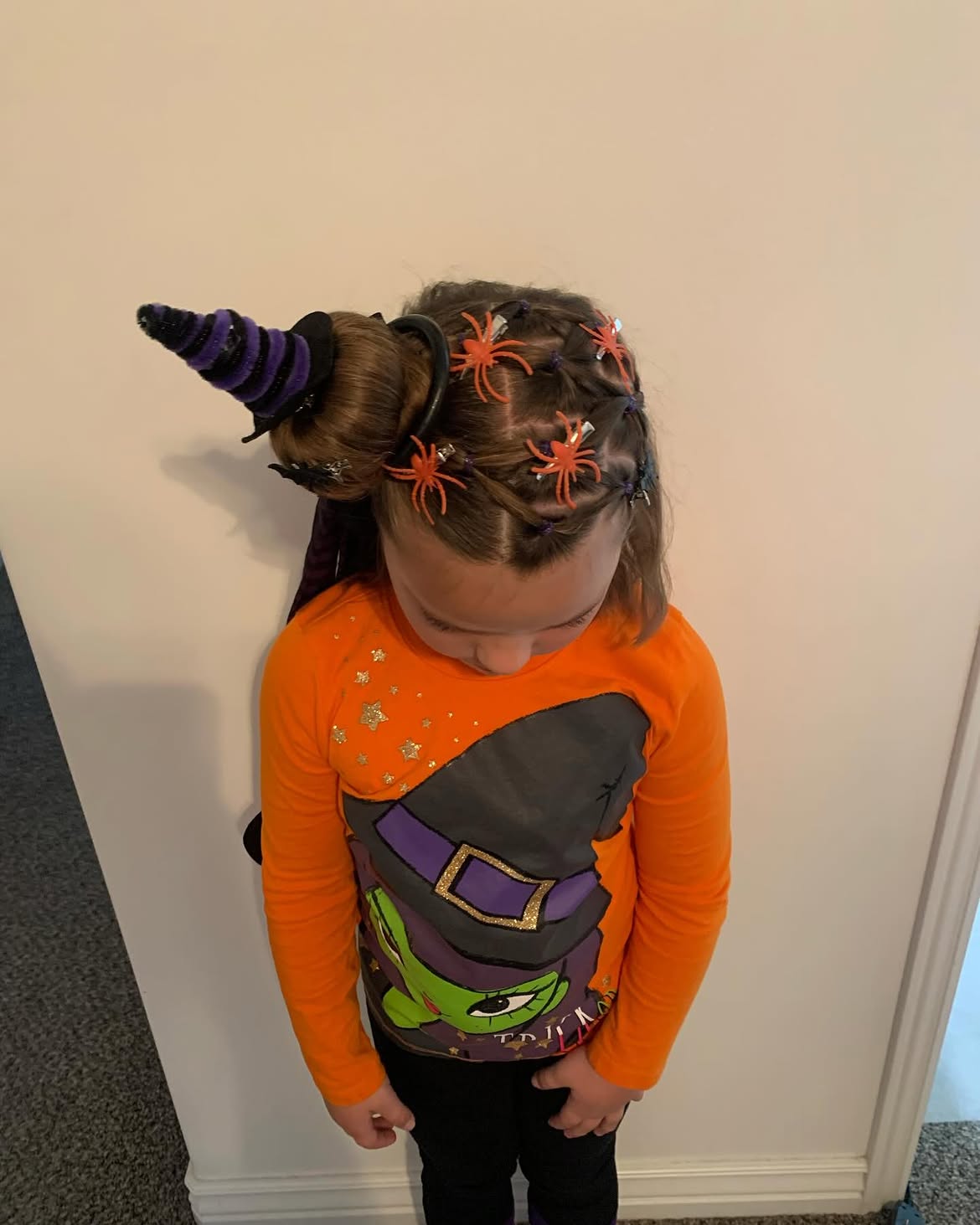 Spooky Spider Web Braids With Witch Hat Bun