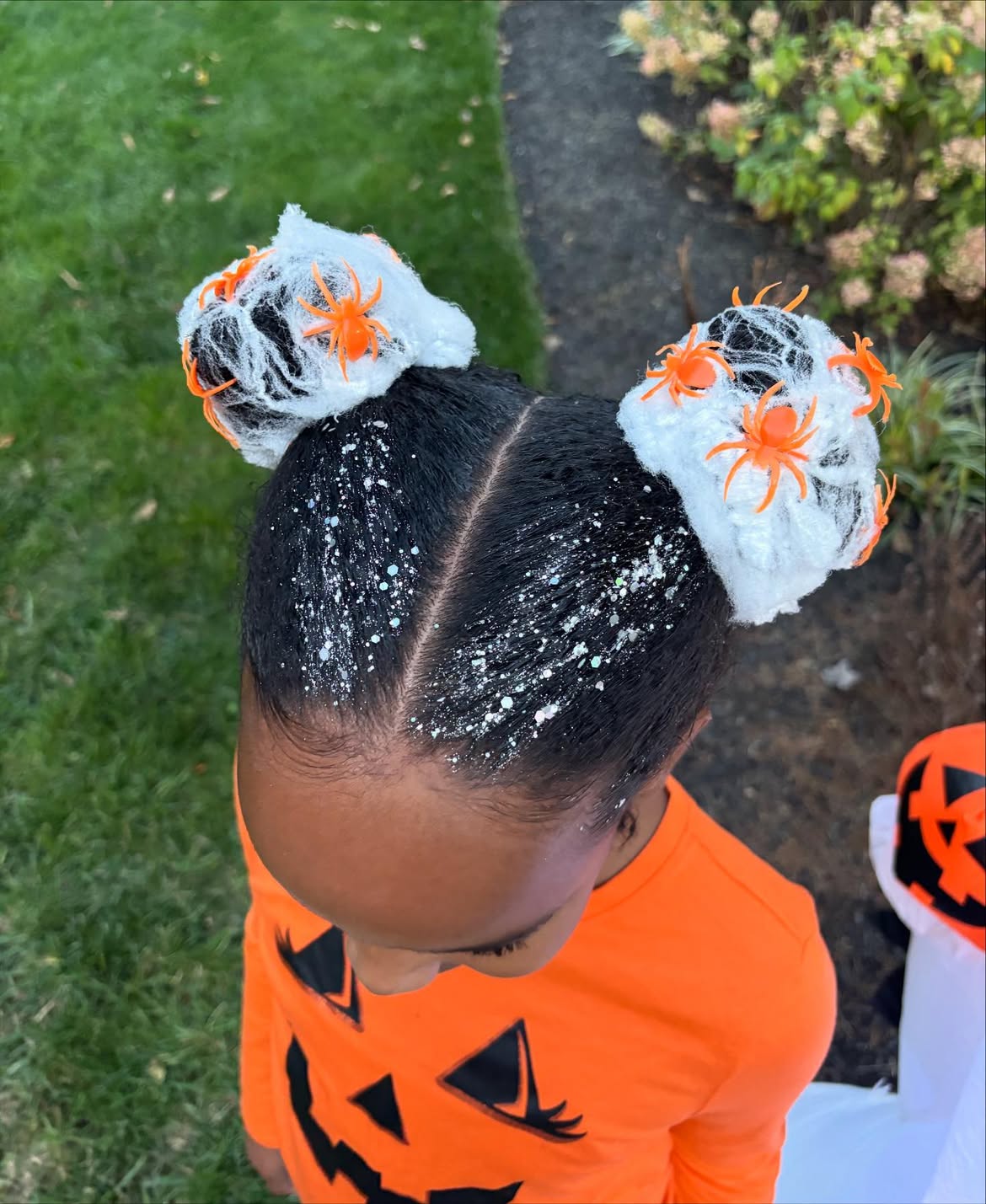 Spooky Spider Web Space Buns With Glitter