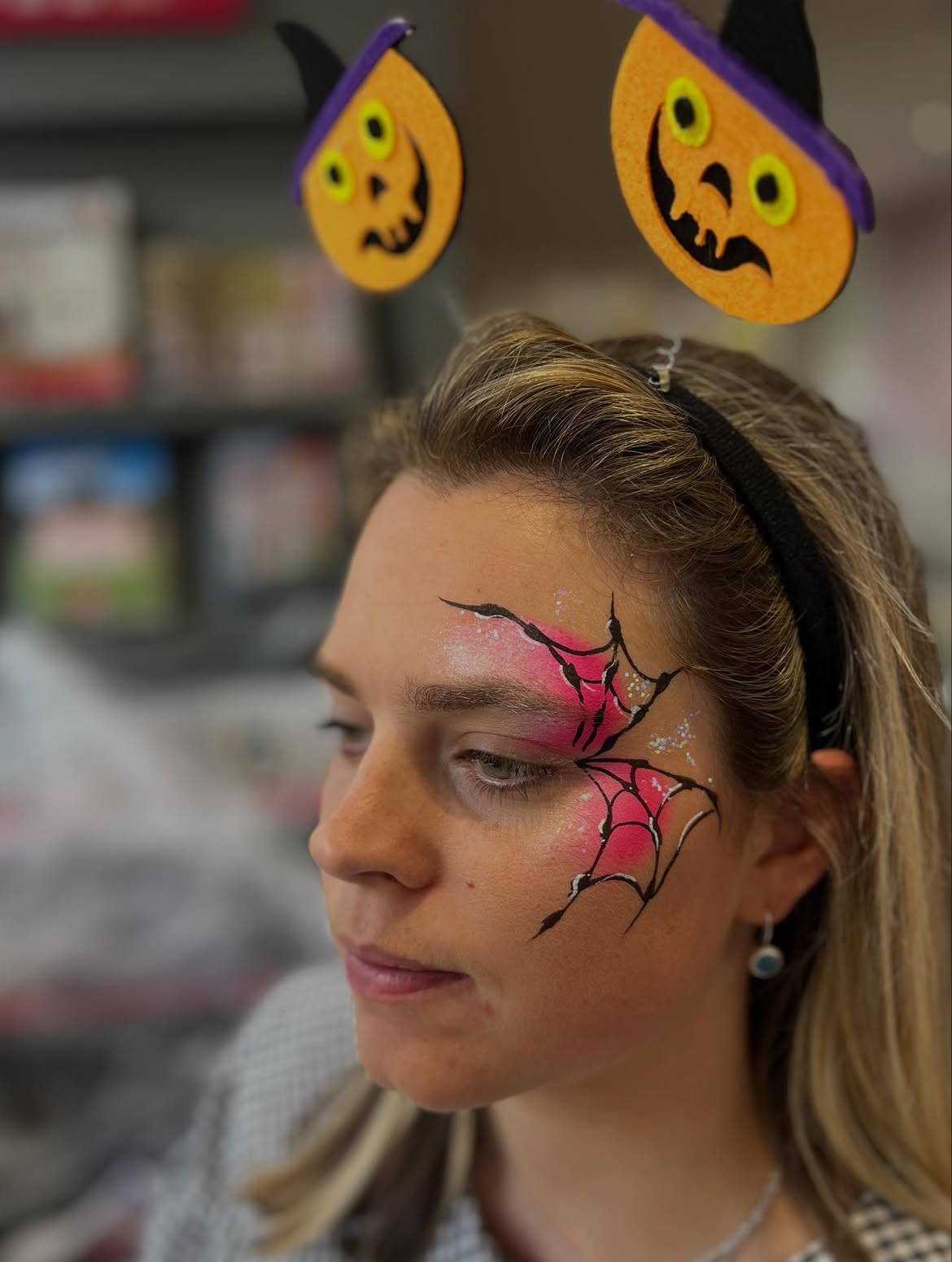 Spooky Spiderweb Halloween Half-Up Style