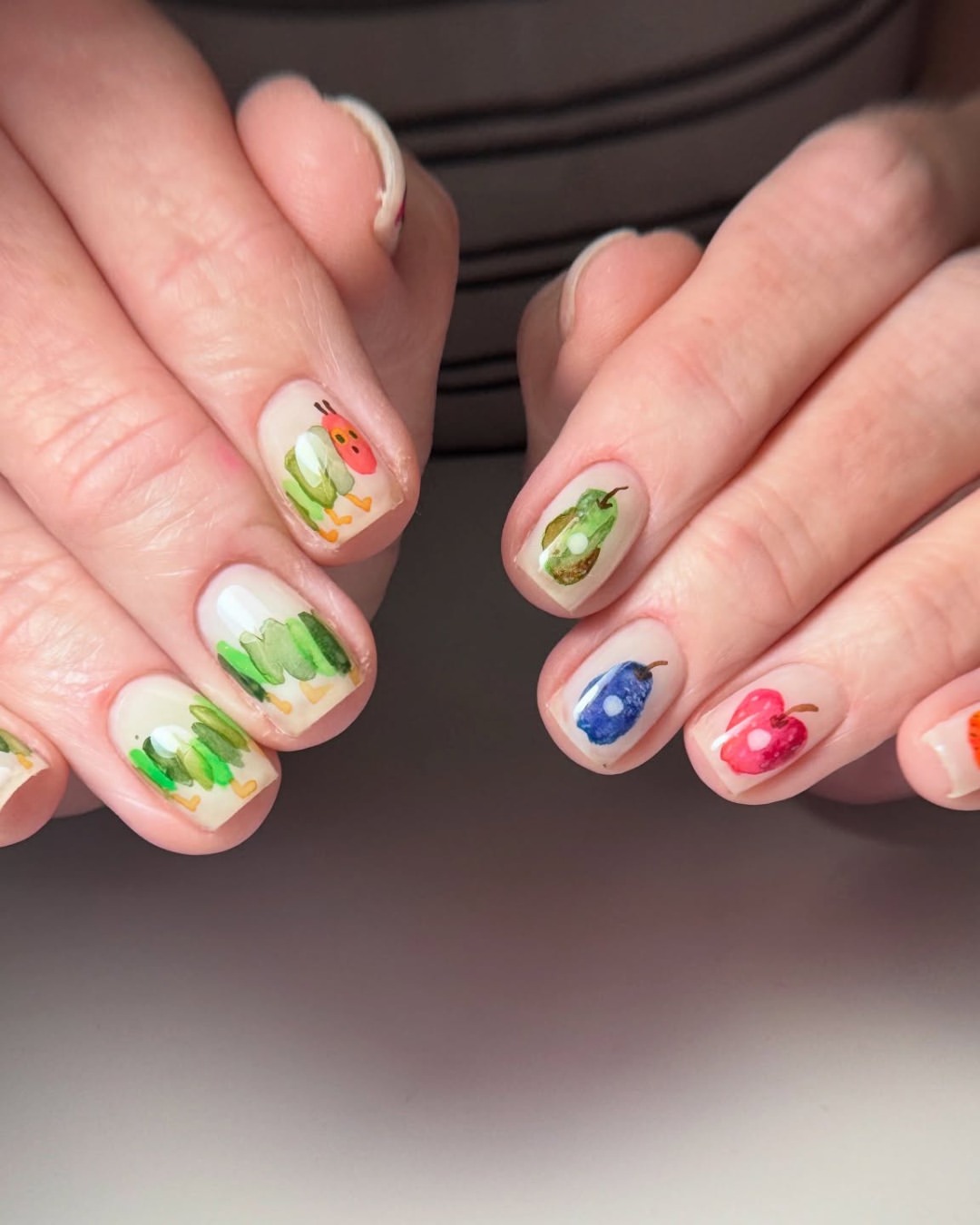 The Very Hungry Caterpillar Fruit Art Nails