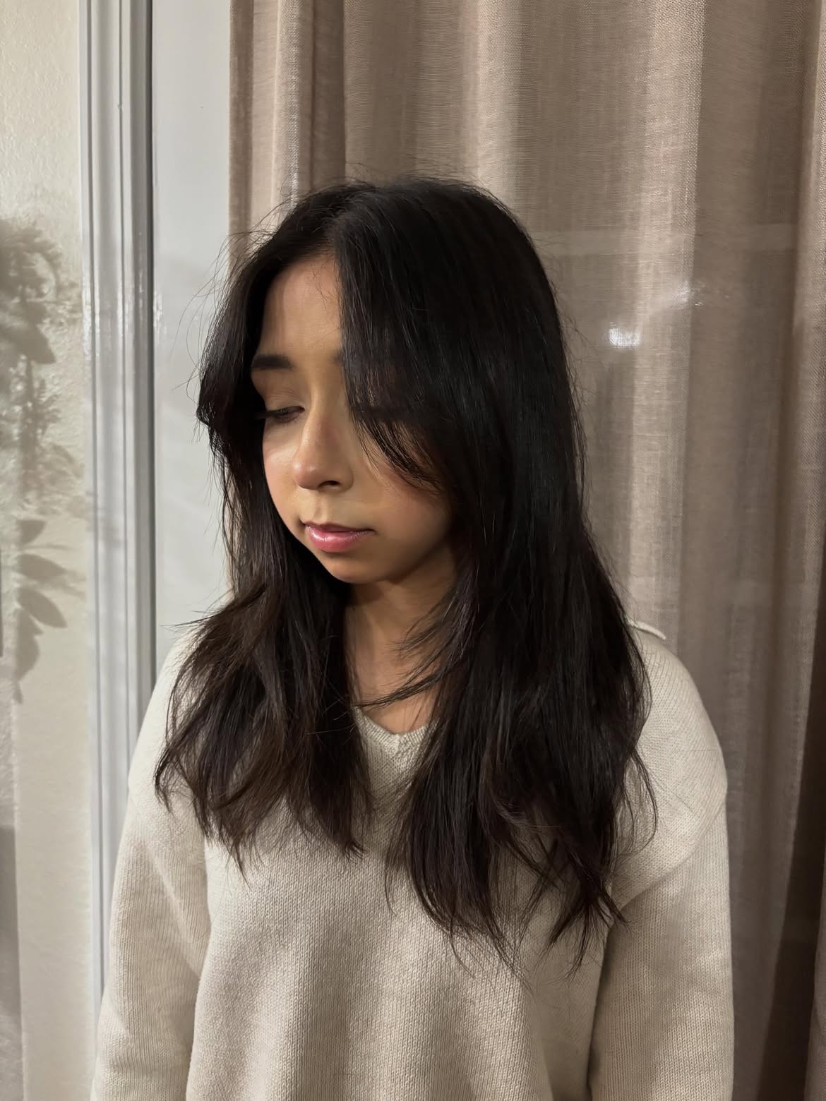 Tousled Dark Hair With Face Framing Layers
