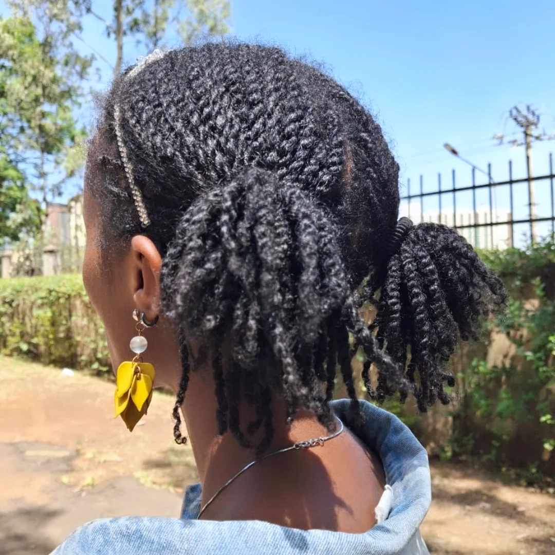 Twisted Pigtails With Sparkle Hair Accessory