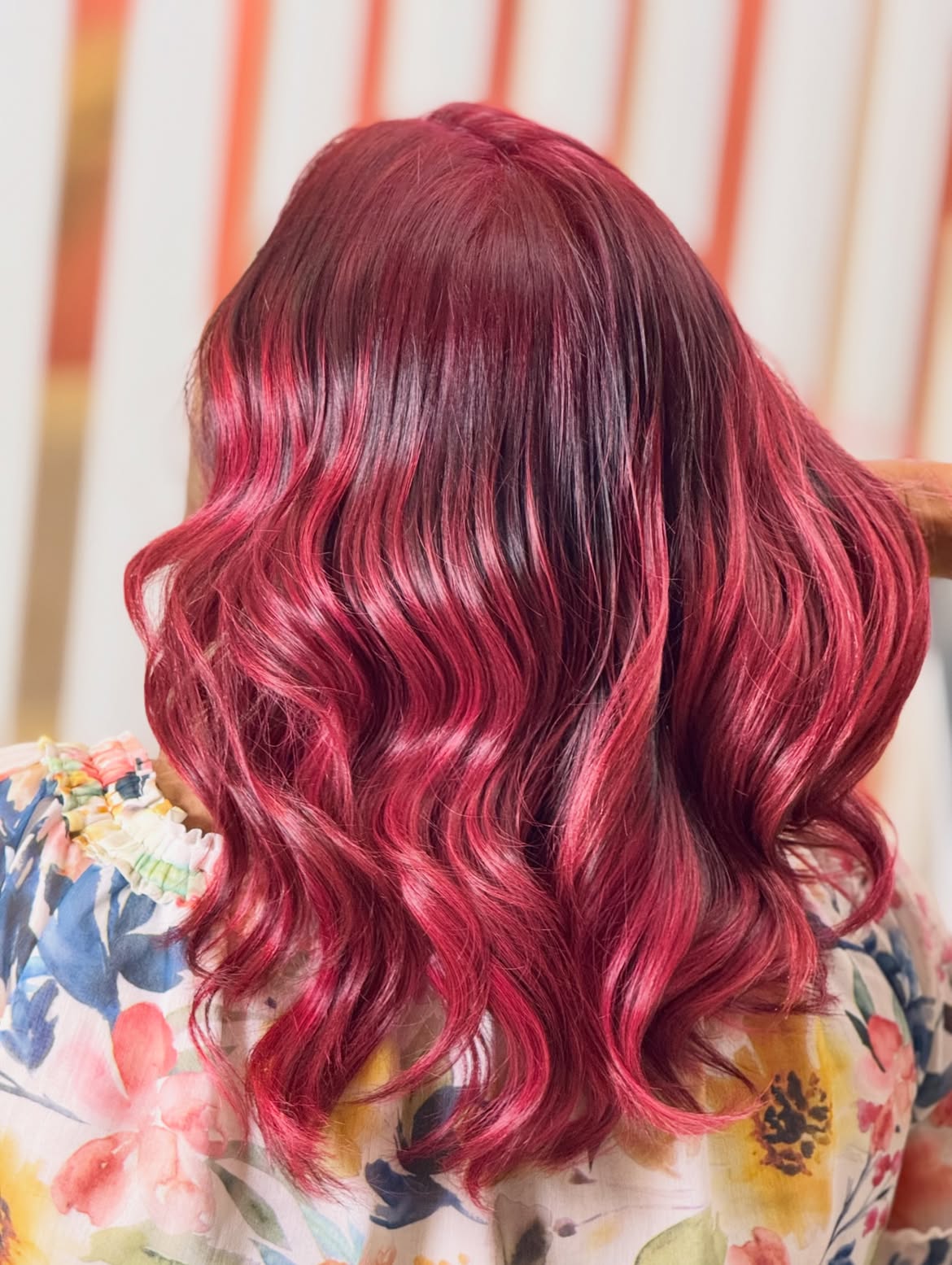 Vibrant Cherry Red Waves With Subtle Dimension