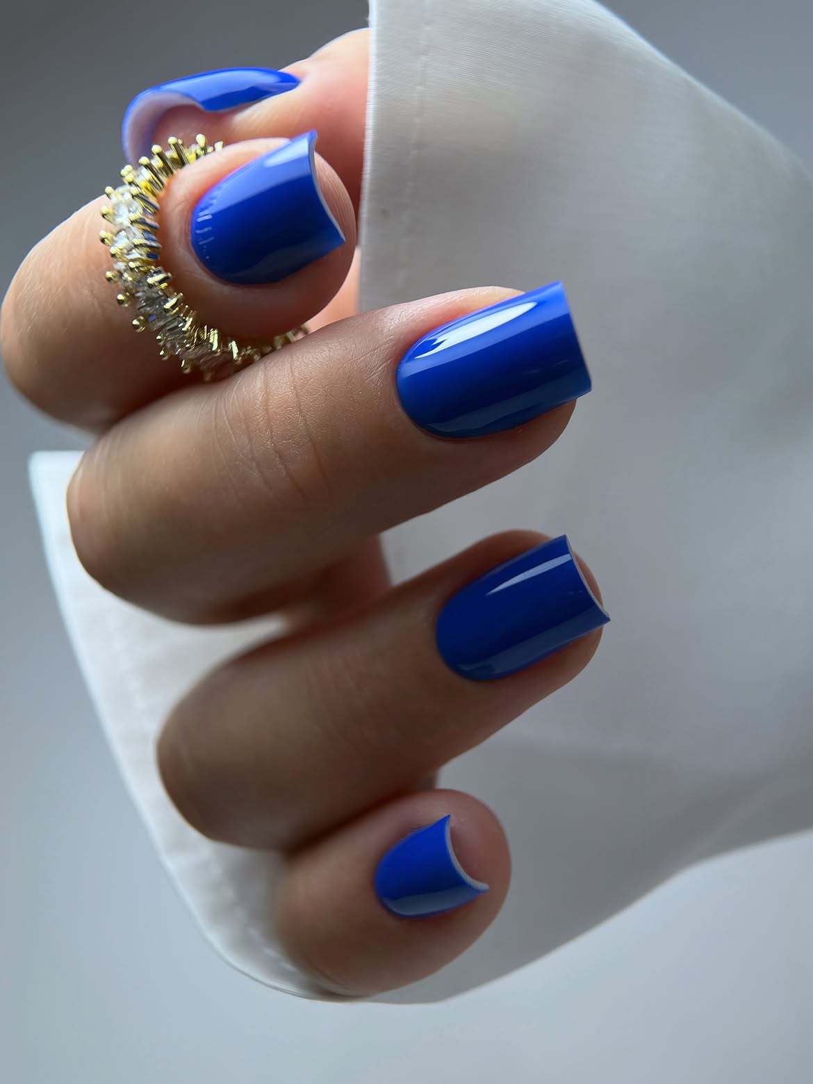 Vibrant Royal Blue Glossy Short Square