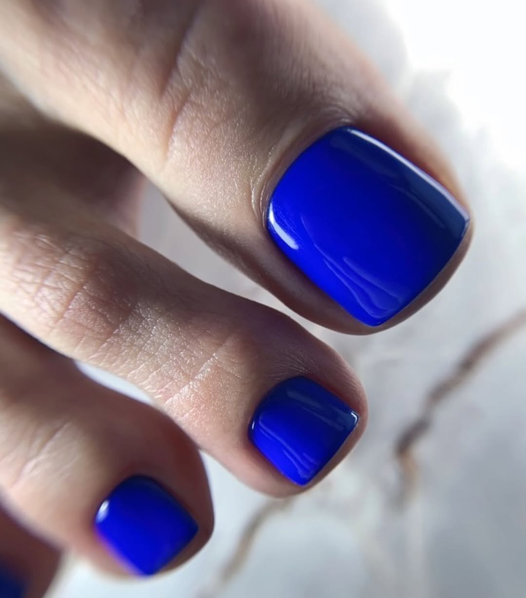 Vibrant Royal Blue Glossy Square Toes