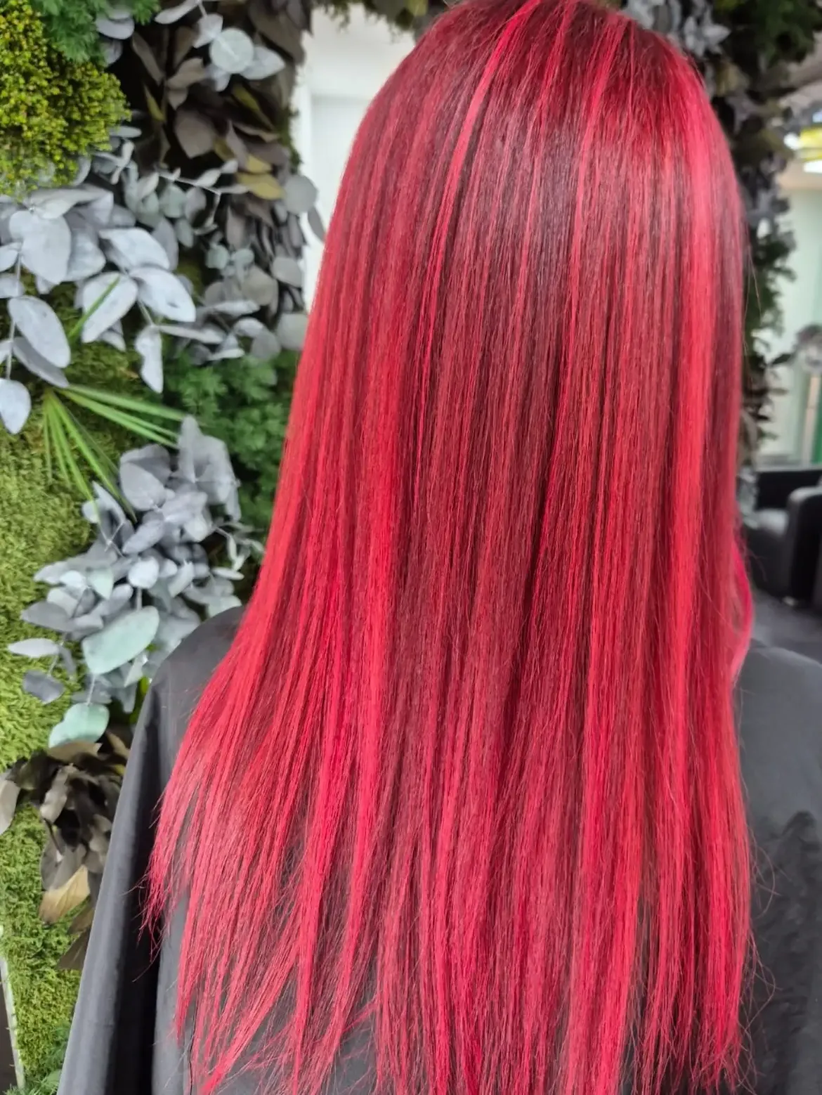 Vivid Cherry Red With Dark Undertones Hair