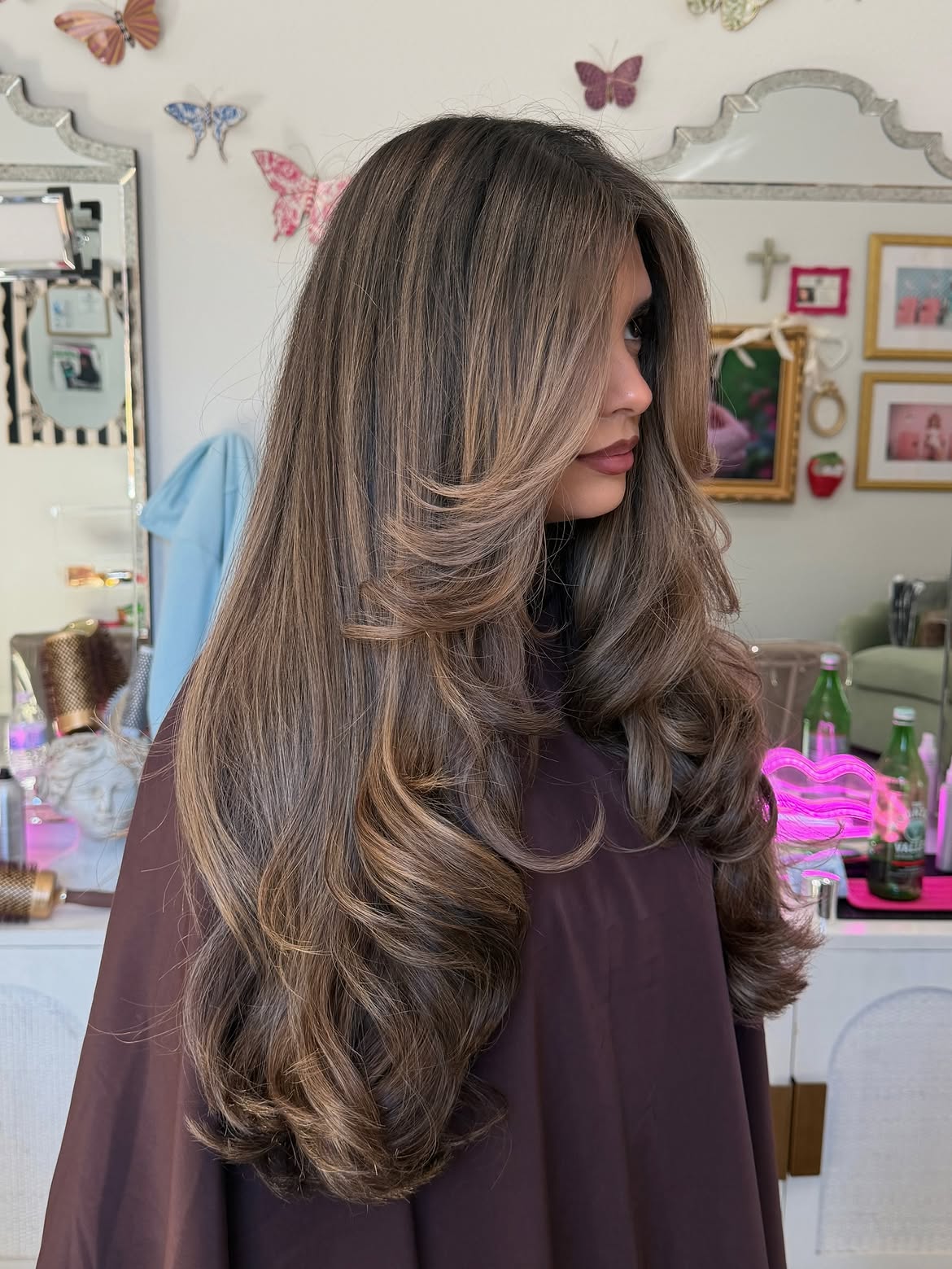 Warm Balayage With Voluminous Blowout