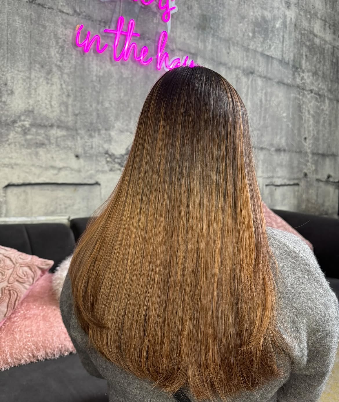 Warm Cinnamon Blend With Subtle Balayage