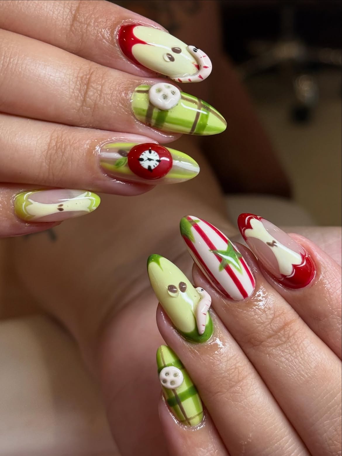 Whimsical School Supplies 3D Nail Art